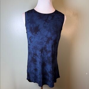 Tahari Dark Blue and black Tie-Dye Tank Top